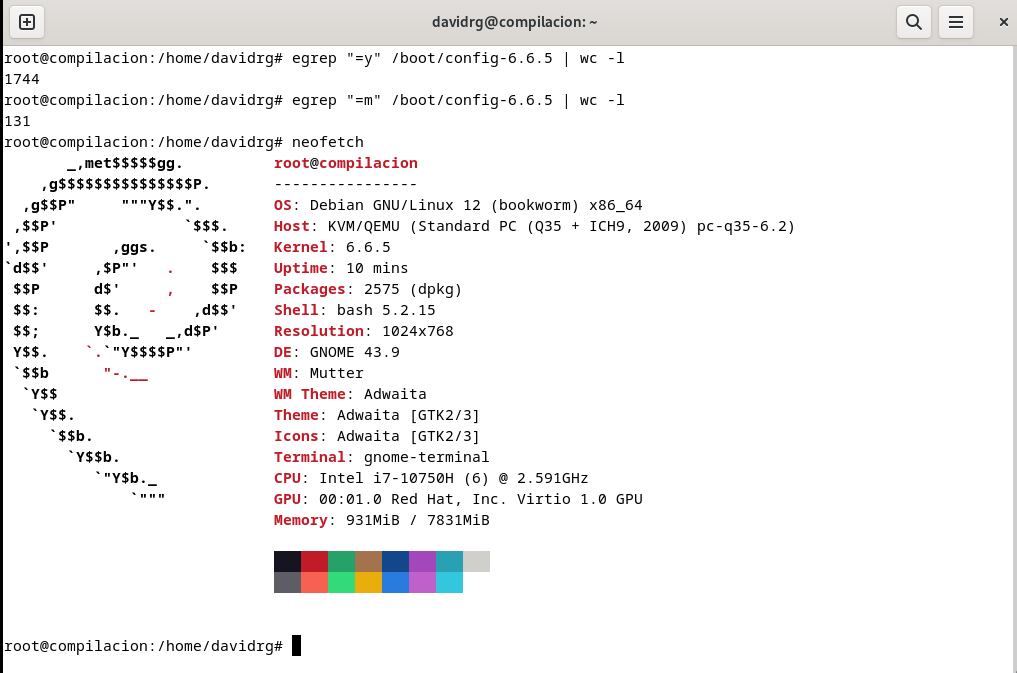 Comprobando que el nuevo Kernel funciona